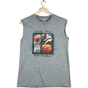 Vintage Coed Made For Basketball Muscle Sleeve Crewneck Tank Top Medium